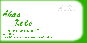 akos kele business card